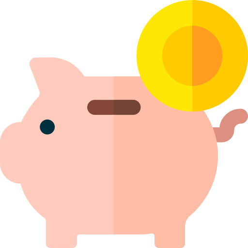 Een spaarvarken met een muntstuk erboven op social masterclass.