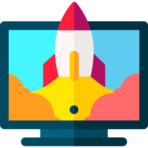 een afbeelding van een raket die opstijgt vanuit een beeldscherm van social masterclass.